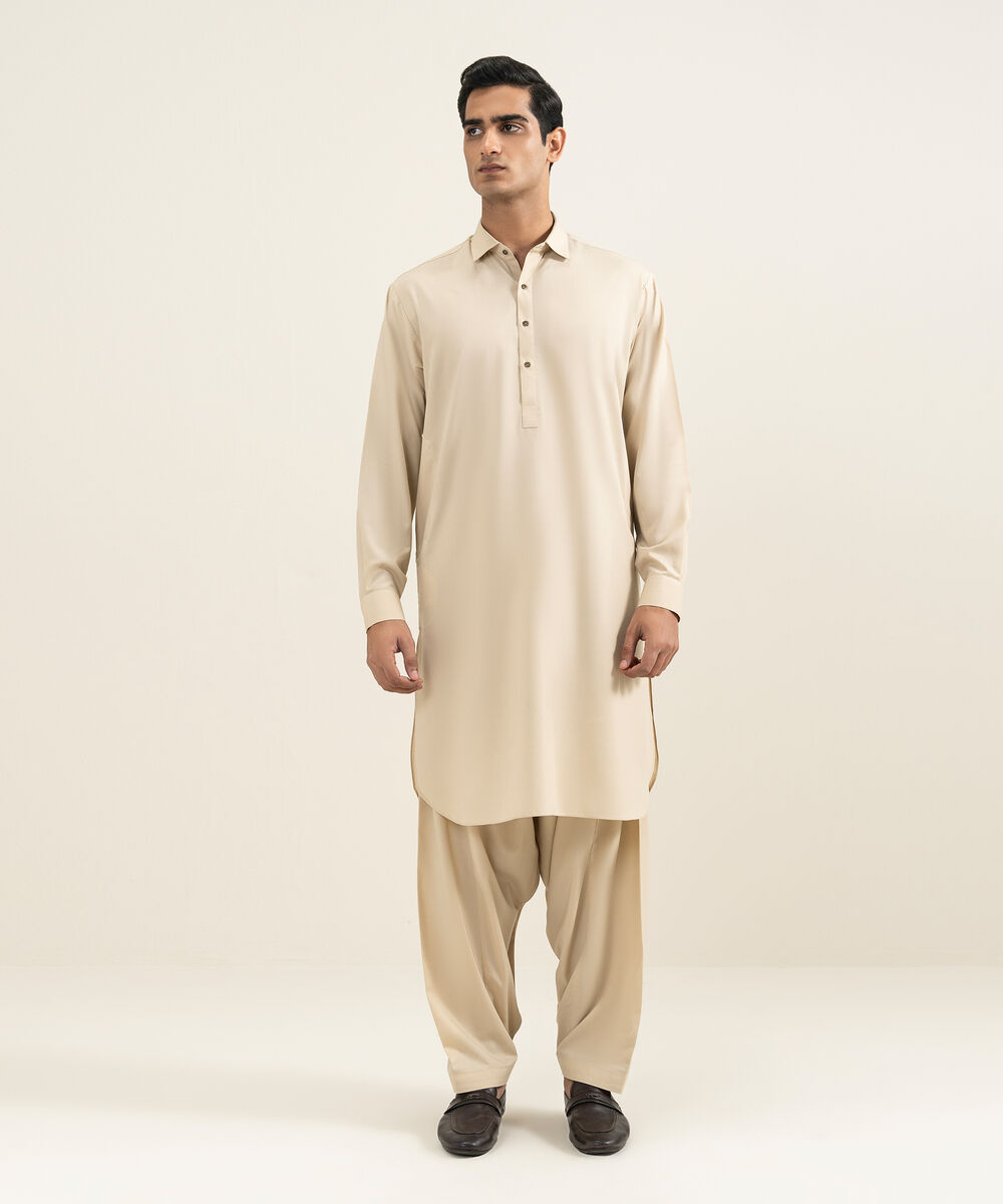 Sapphire — Men's Stitched Beige Kameez Shalwar