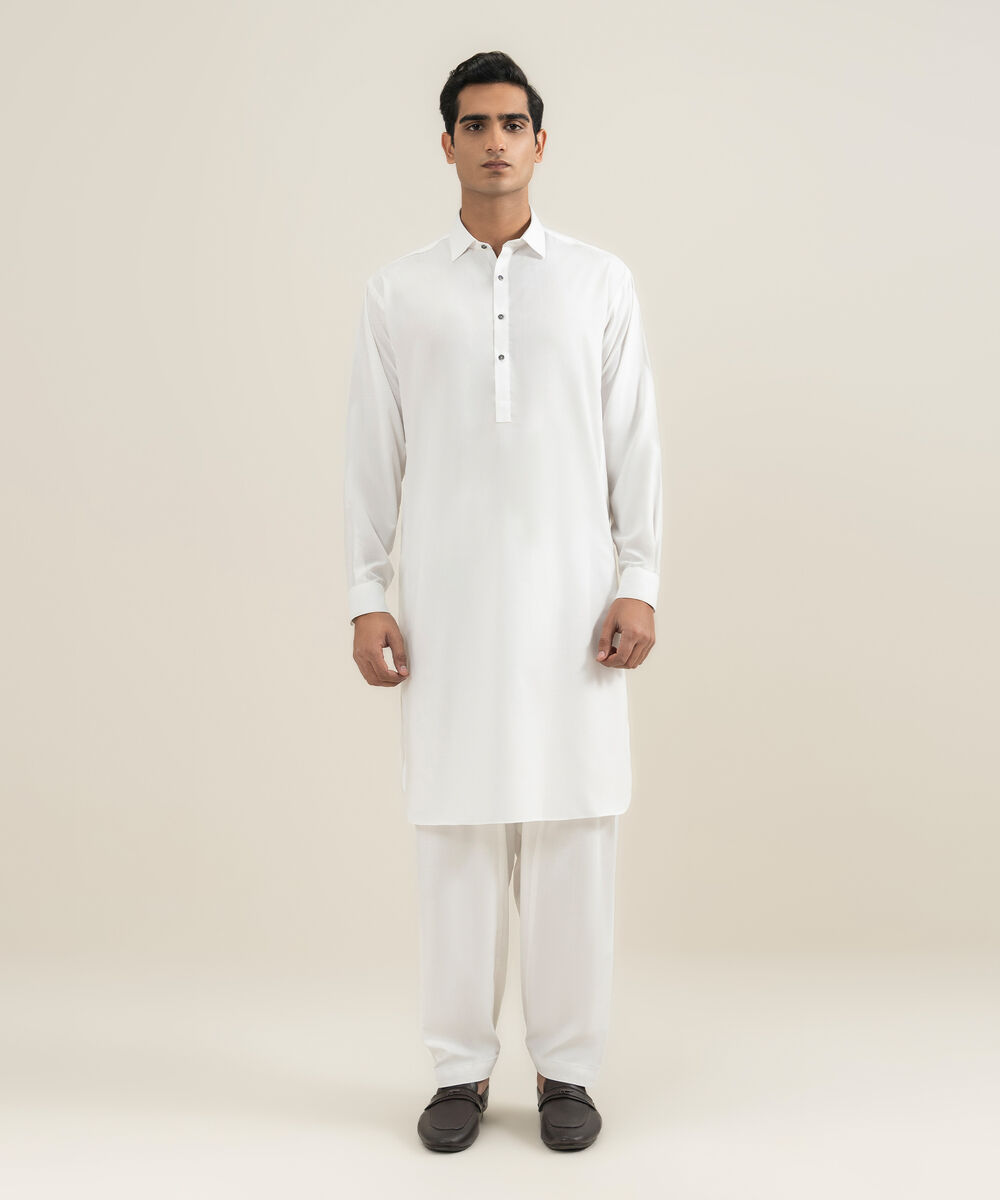 Men's off white Wash & Wear Kameez Shalwar