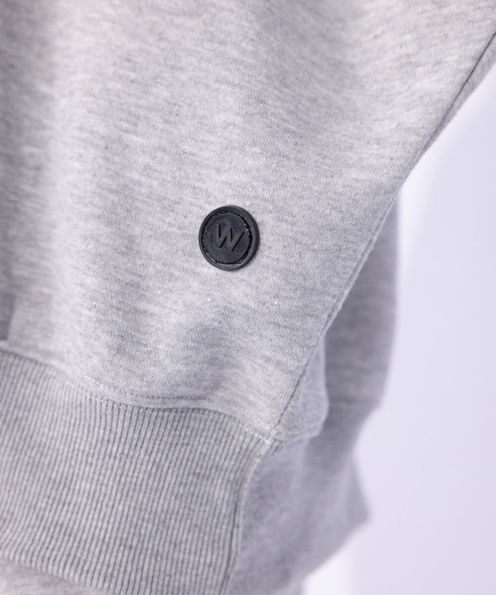 Woman - Grey Fleece Hoodie with Waist Panel