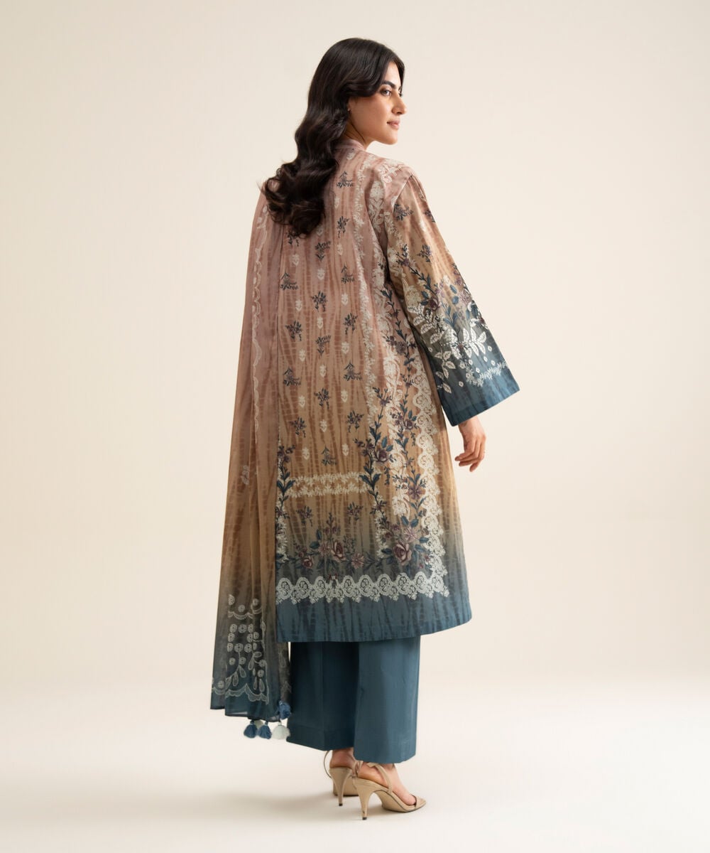3 Piece - Printed Cotton Suit — Sapphire view 3