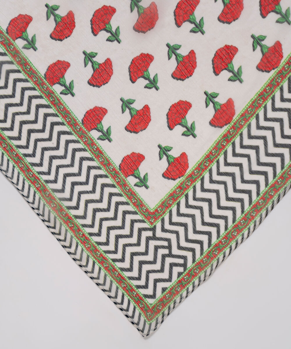 Chiffon Printed White Dupatta