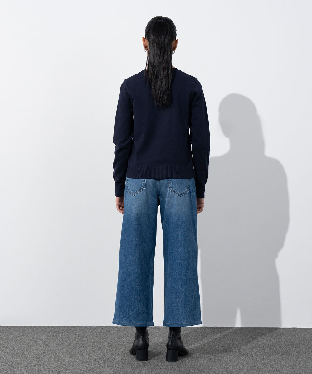 Women's Western Wear Navy Slim-Fit Knit Sweater