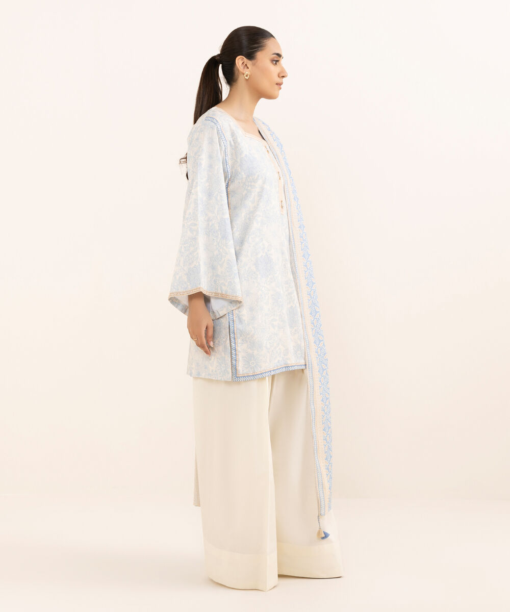 Women's Unstitched Lawn Printed Multi Three Piece Suit