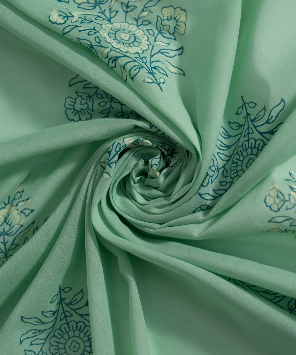Women's RTW Fine Voil Printed Green Dupatta