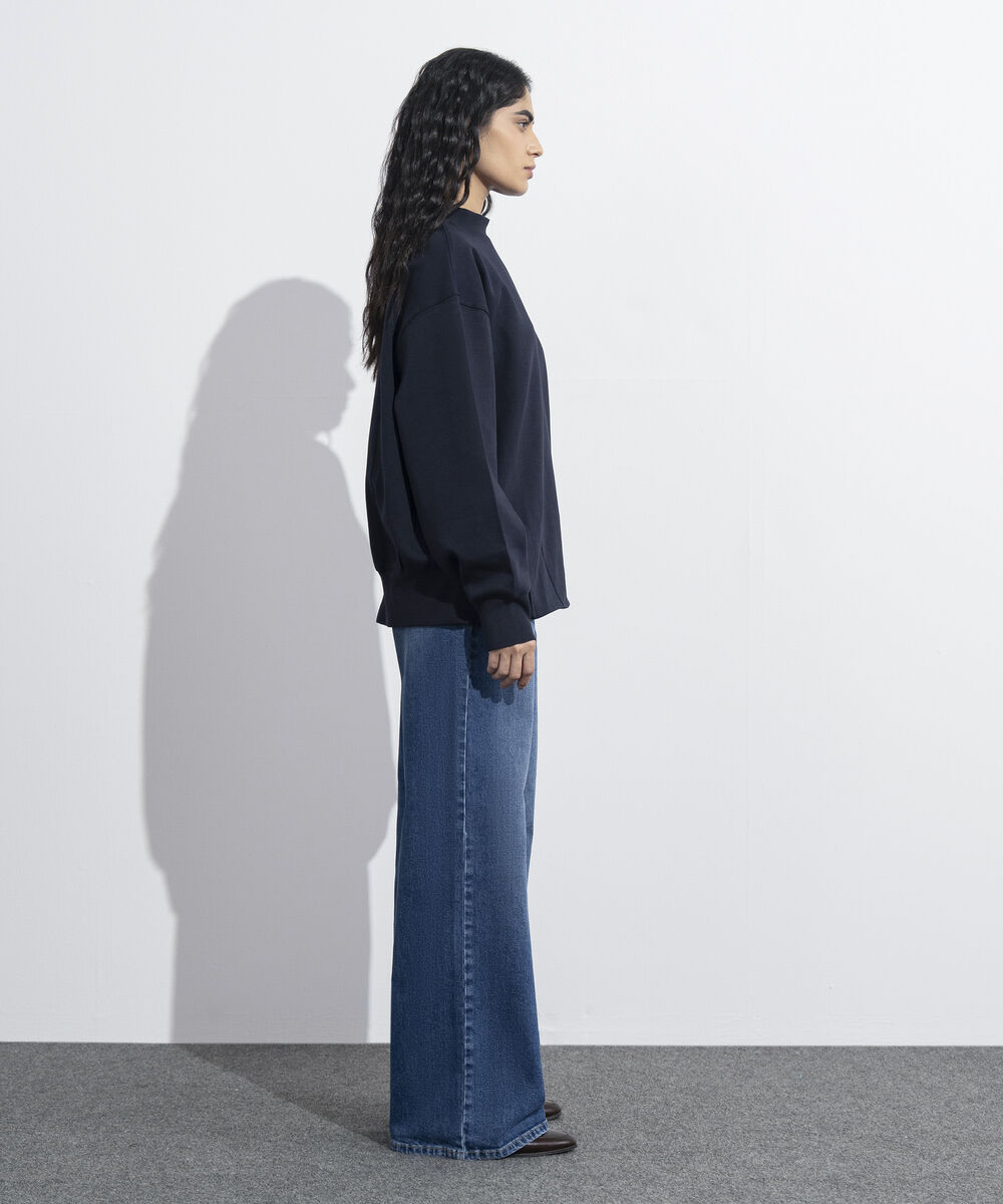 Women's Western Wear Blue Sweatshirt With Slits