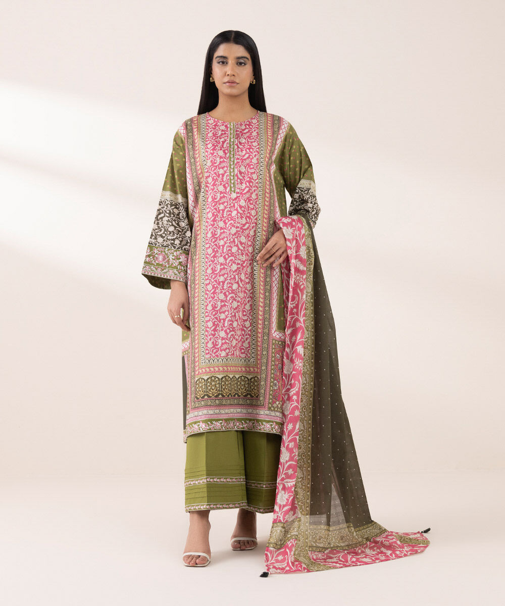 Women's RTW Lawn Multi Embroidered Boxy Shirt