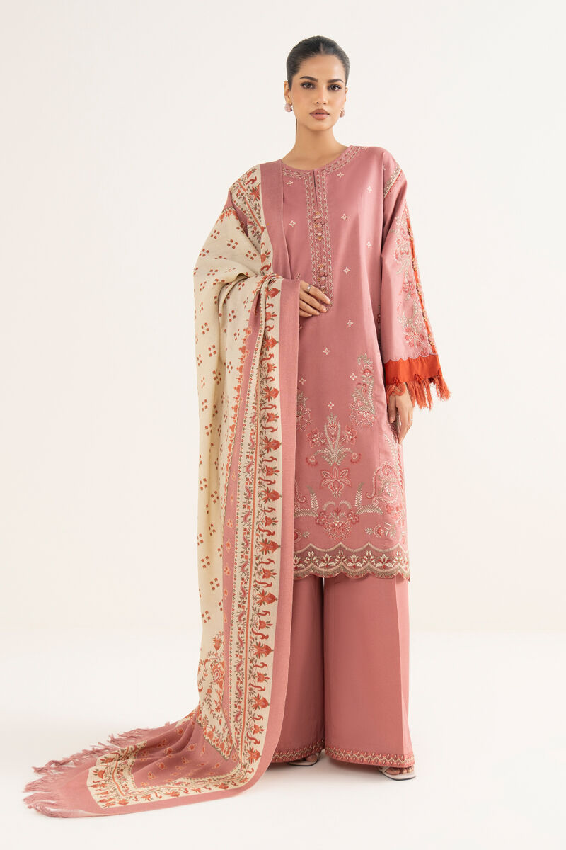 3 Piece - Embroidered Twill Suit