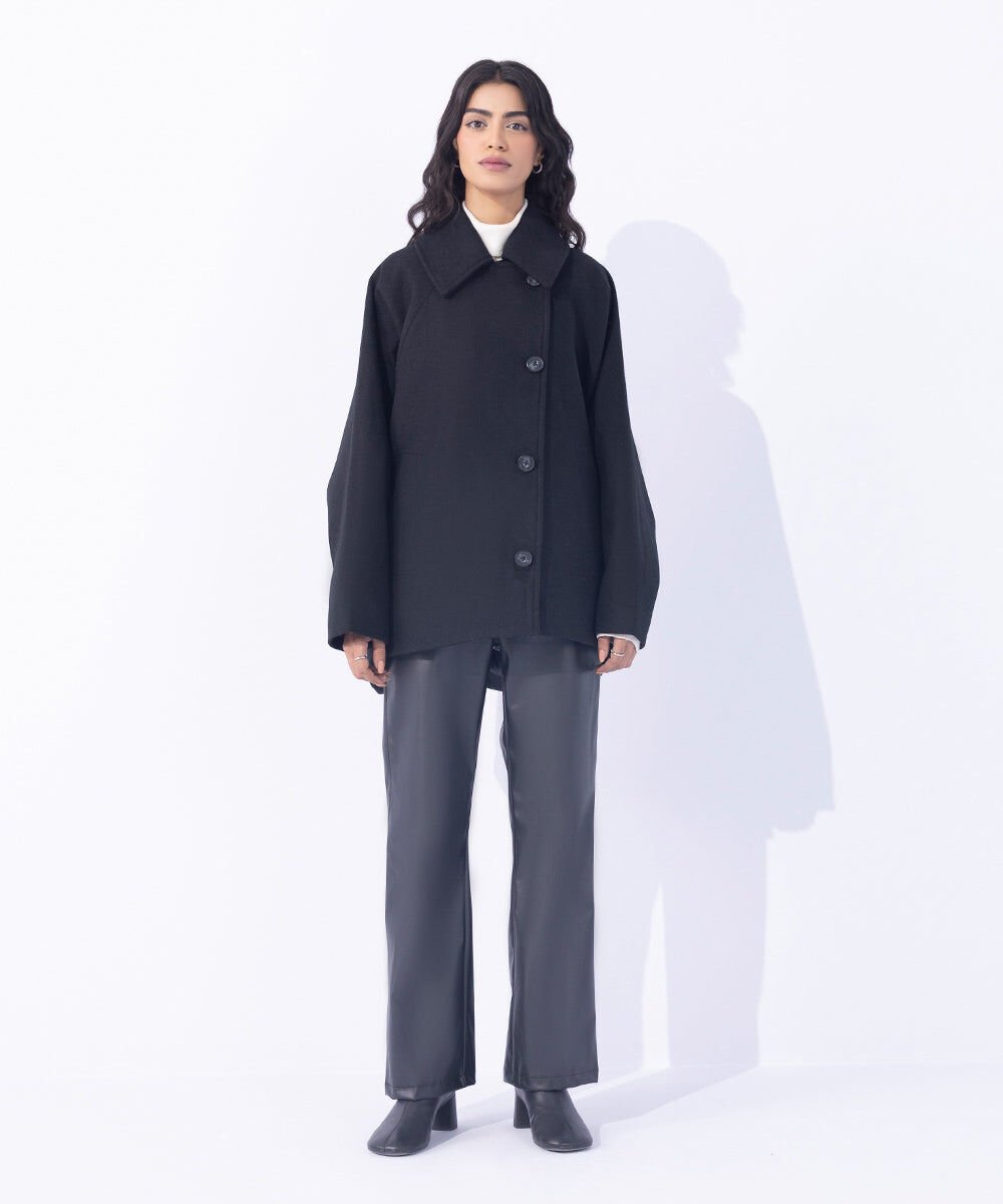 Woman - Black Cape Coat