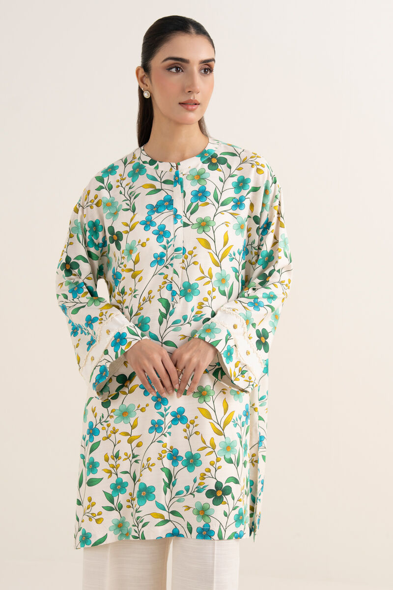 Printed Arabic Khaddar Shirt