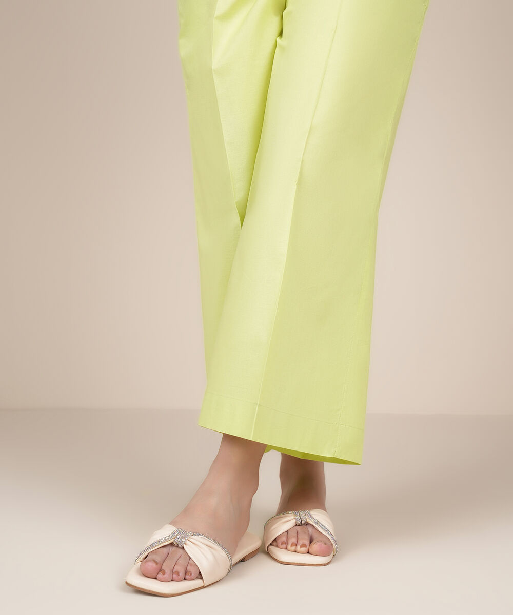Women's RTW Cambric Yellow Solid Culottes