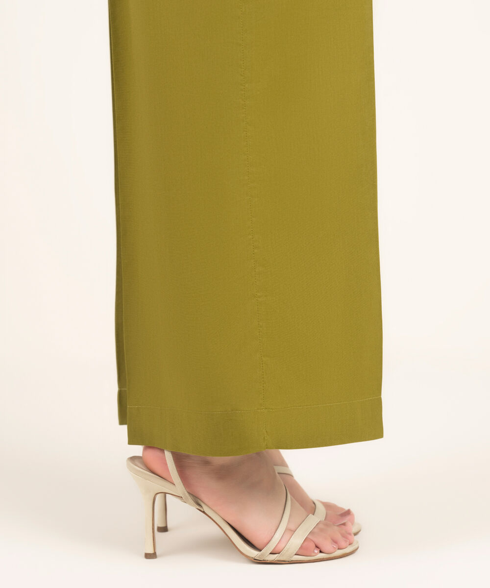 Women's RTW Cambric Solid Green Culottes