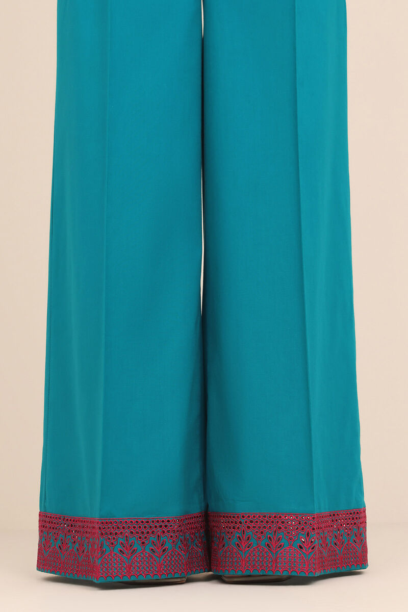 Embroidered Cambric Flared Pants