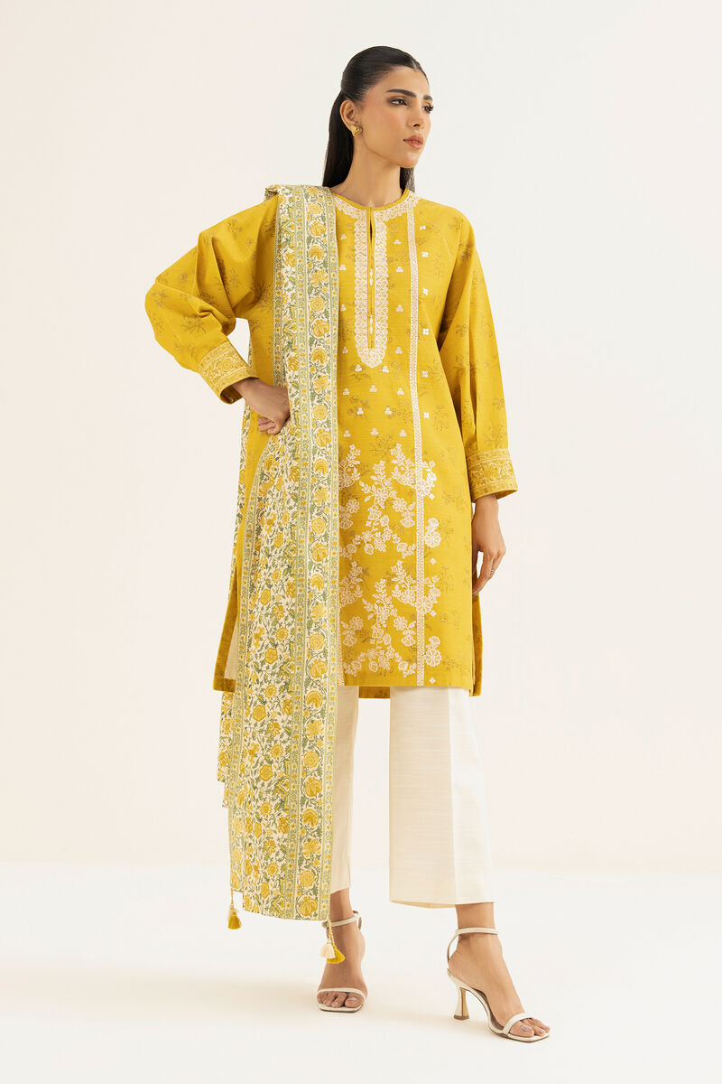 2 Piece - Embroidered Khaddar Suit