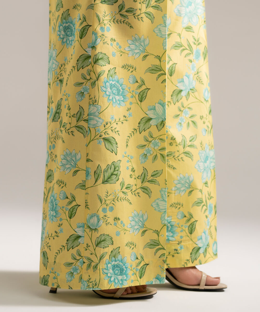 Women's RTW Cambric Printed Yellow Culottes