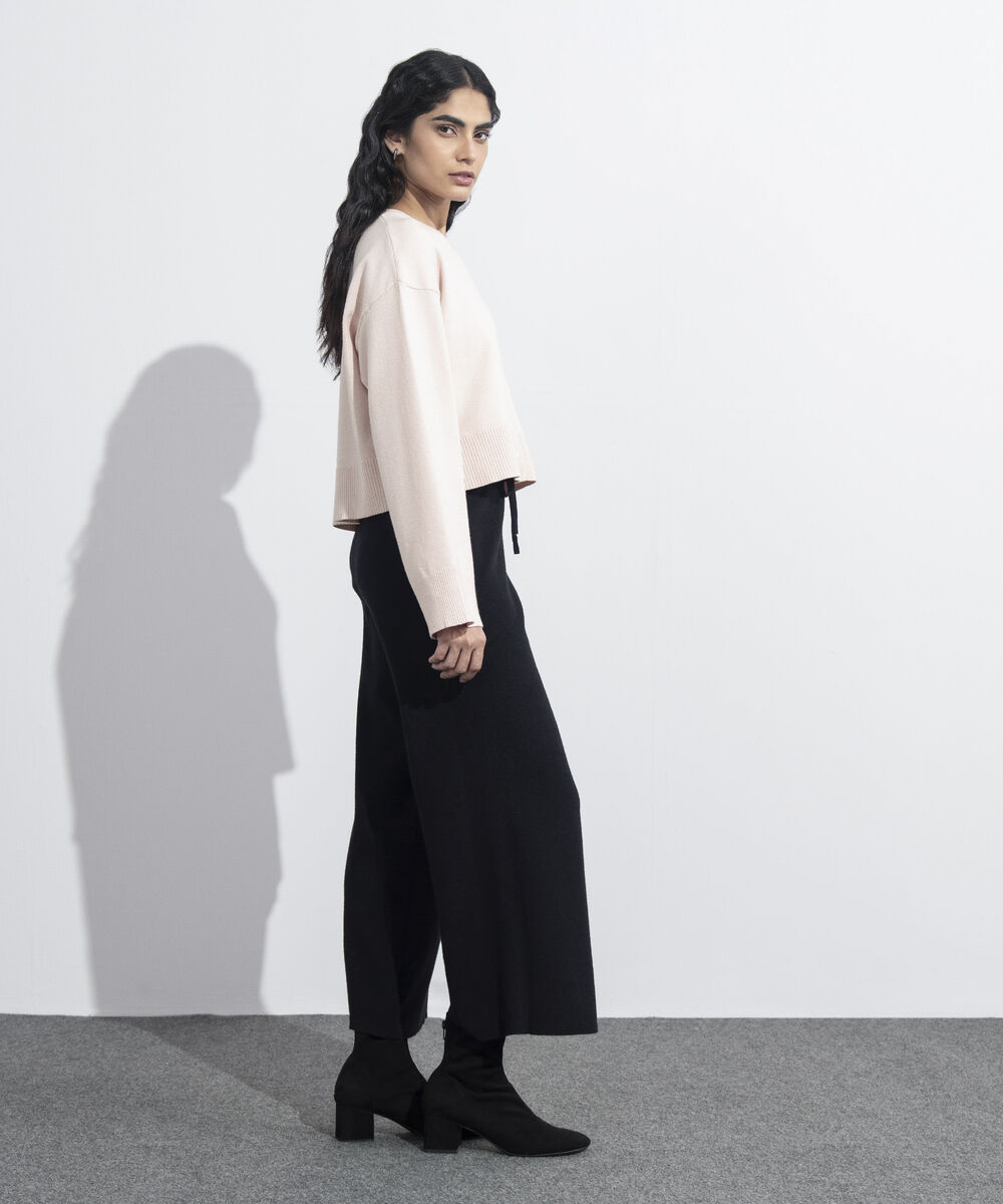 Women's Western Wear Powder Pink Cropped Knit Cardigan