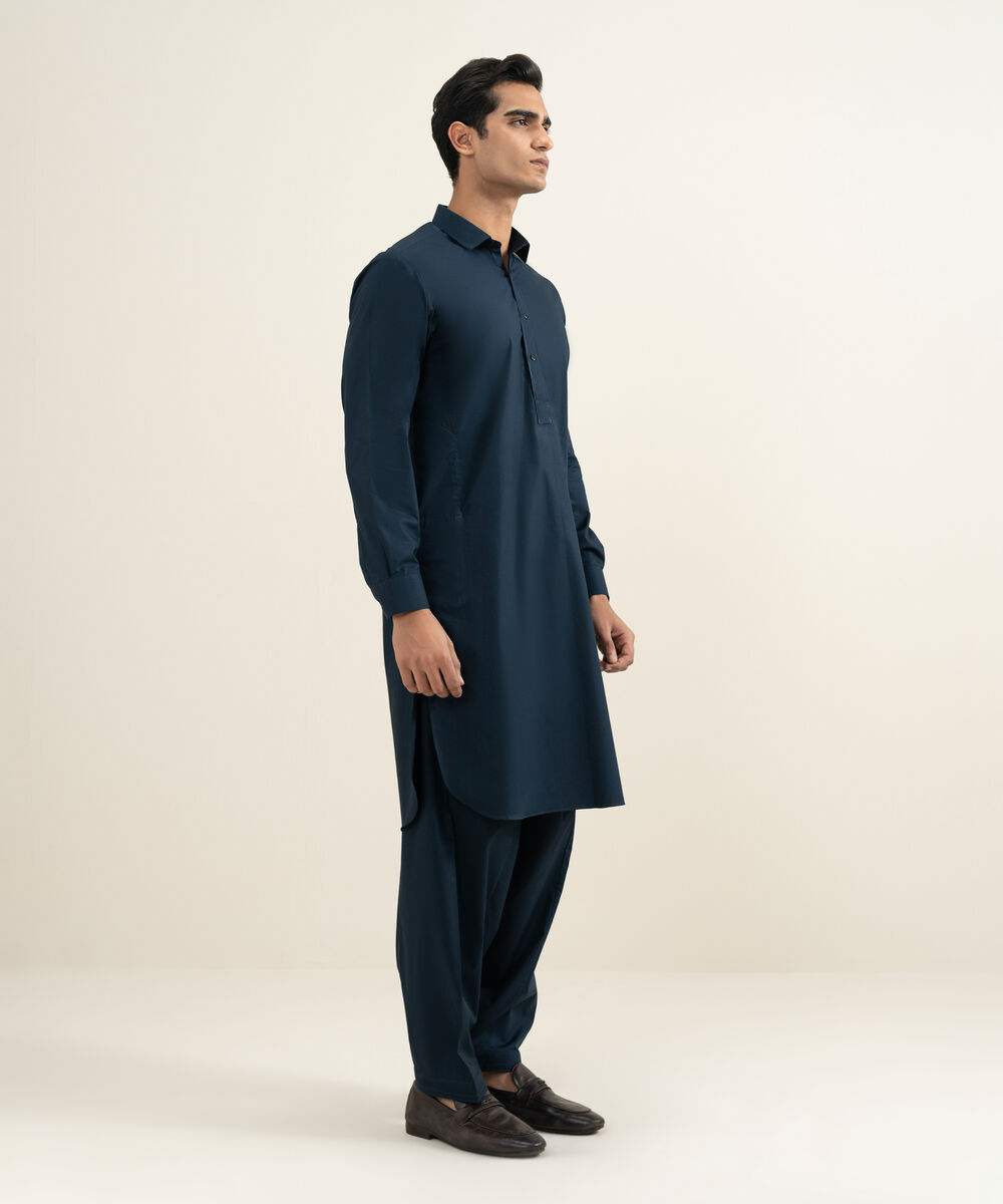 Men's navy 100% Cotton Kameez Shalwar