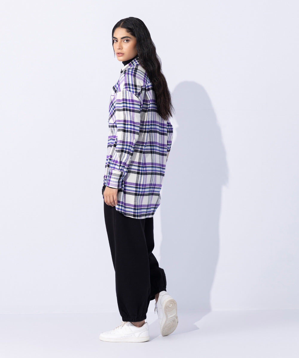 Woman - Purple Flannel Shirt