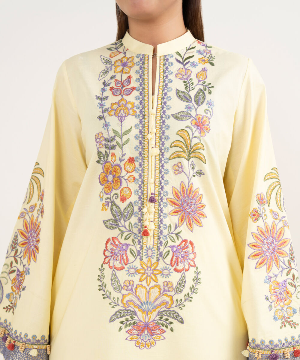 Women's Unstitched Textured Lawn Dyed Three Piece Suit