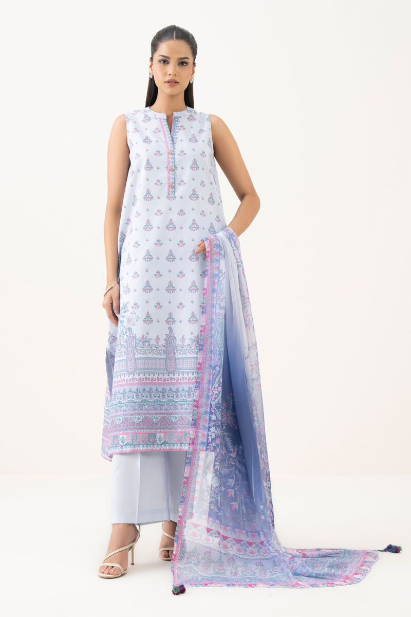 3 Piece - Printed Cotton Suit