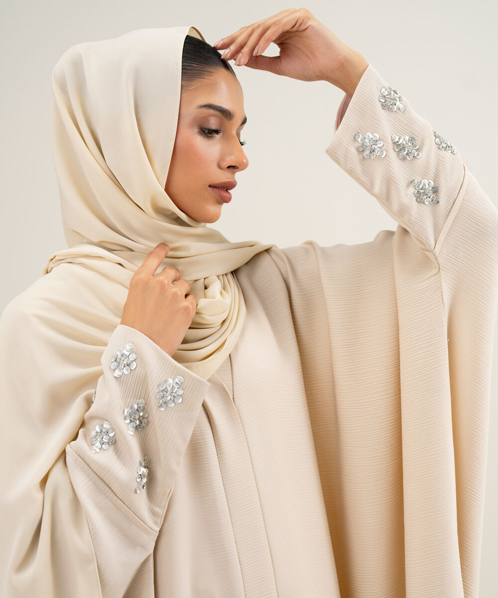Women's Peachy Pink Cape Abbaya Set