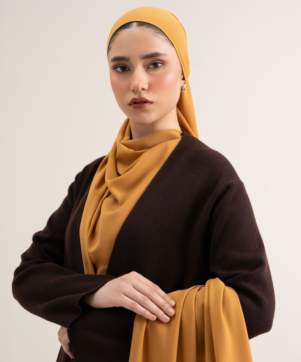 Women's Polyester Mustard Hijab