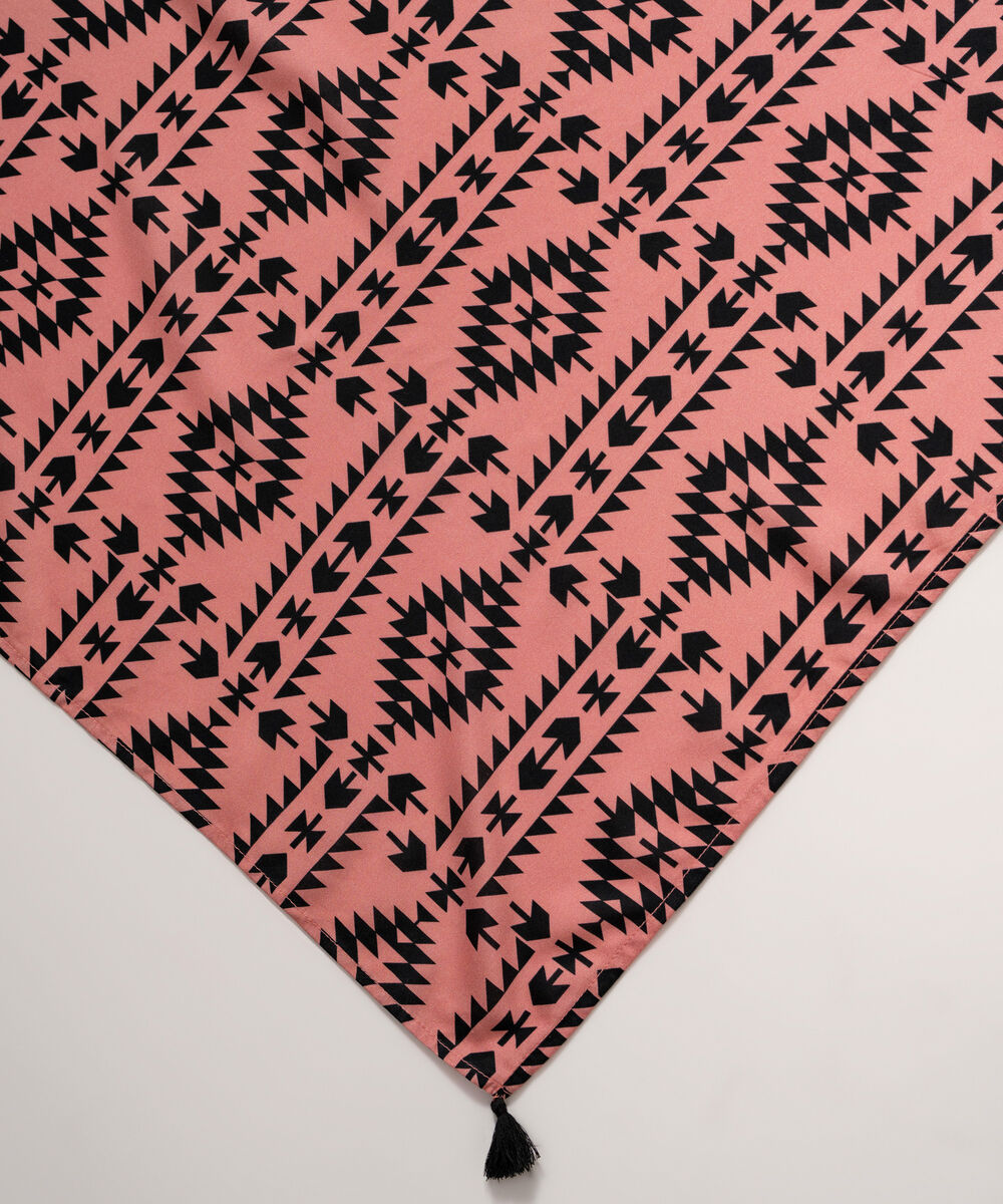 Women's RTW Viscose Linen Printed Pink Dupatta