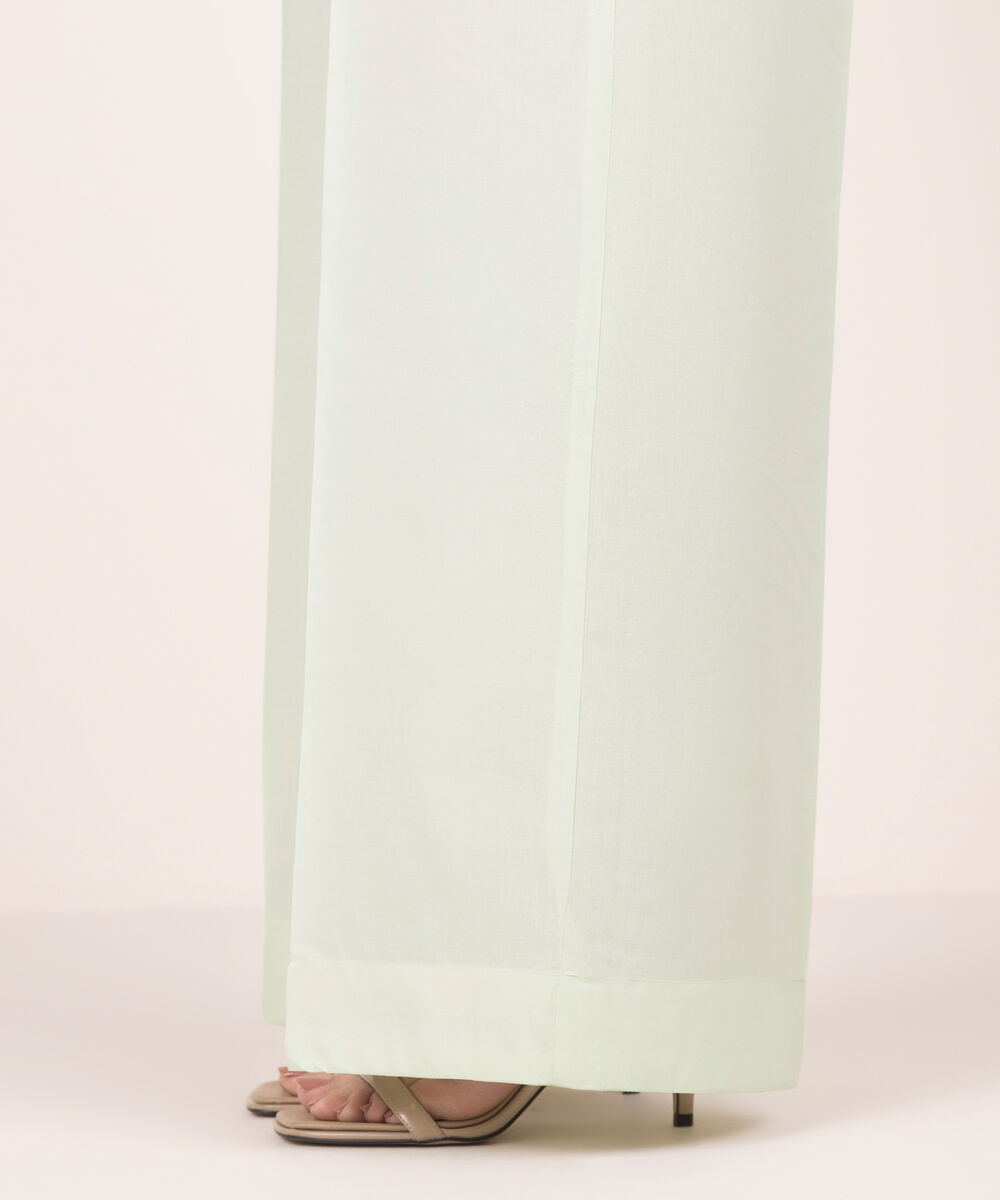 Women's RTW Cotton Viscose Solid Green Culottes