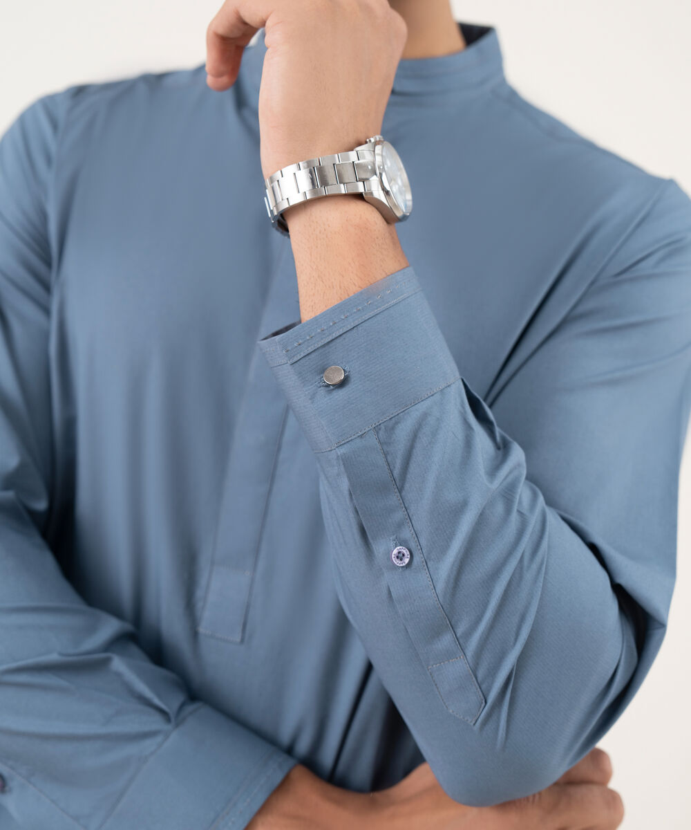 Men's 100% Cotton Plain Grey Kurta Shalwar