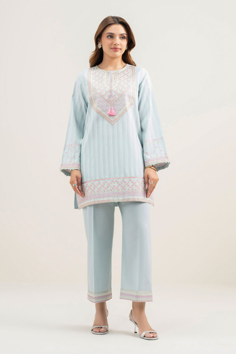 2 Piece - Embroidered Dobby Suit