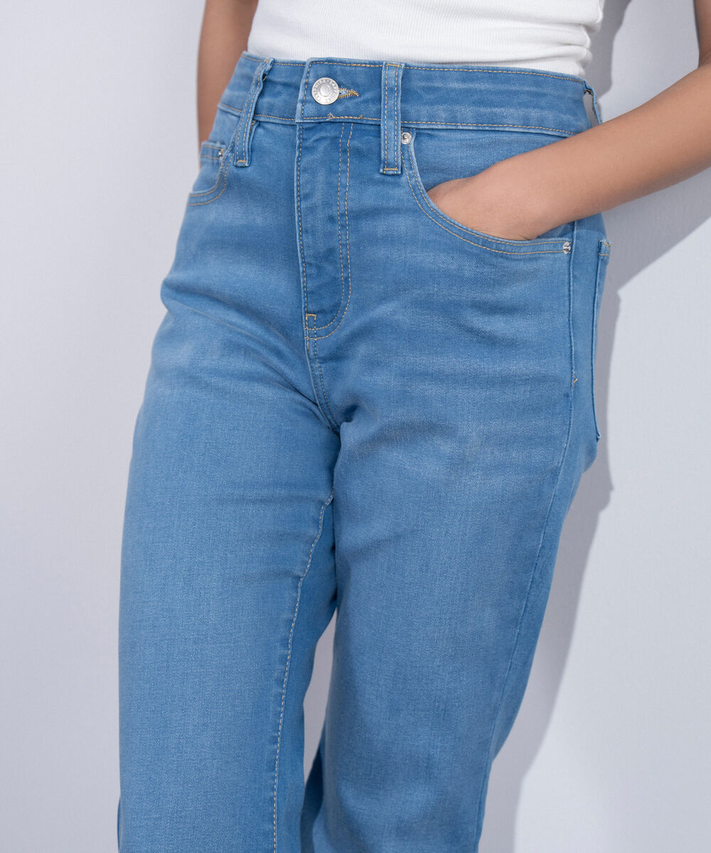 Women's Western Light Blue Wash High Rise Bootcut Jeans