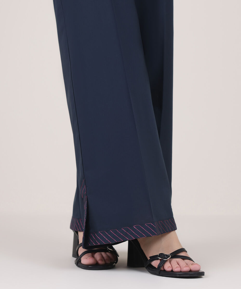 Women's RTW Cambric Blue Solid Culottes