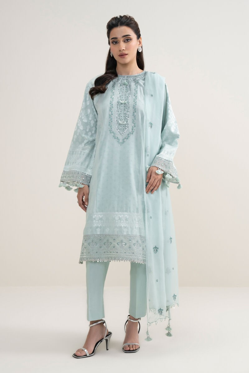 3 Piece - Embroidered Jacquard Suit
