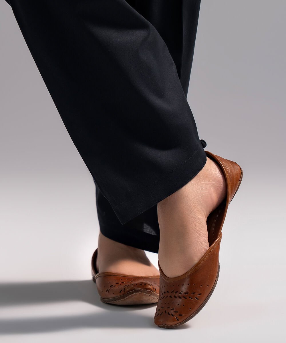 Women's RTW Cambric Solid Black Shalwar