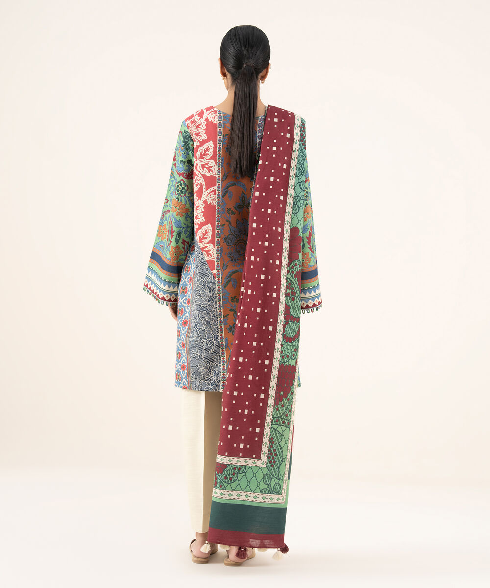 Women's Unstitched Lawn Printed Multi 2 Piece Suit