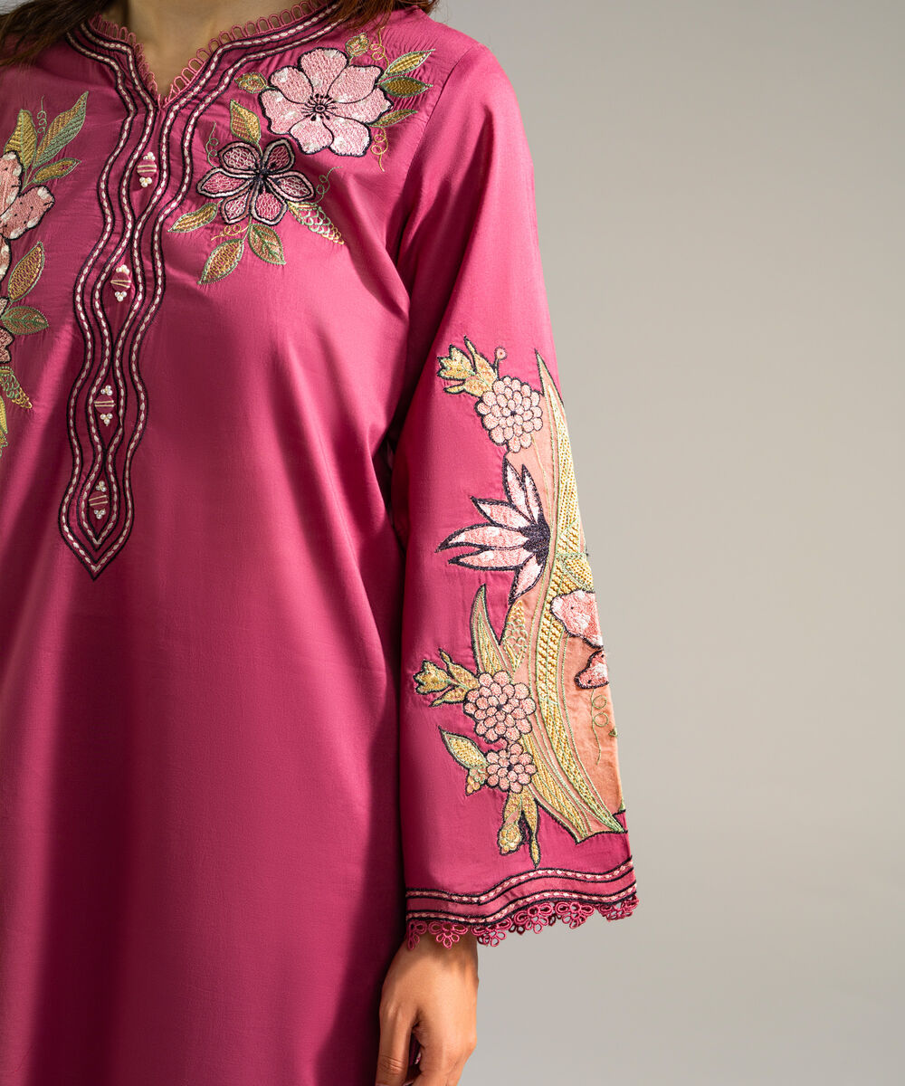 Women's RTW Lawn Embroidered Mauve 2 Piece Suit