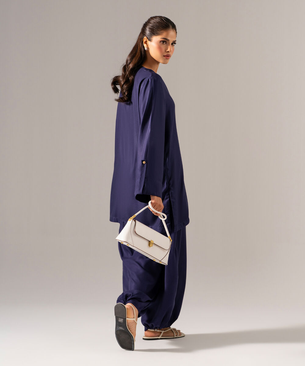 Women's RTW Bedford Solid Dark Blue 2 Piece Suit