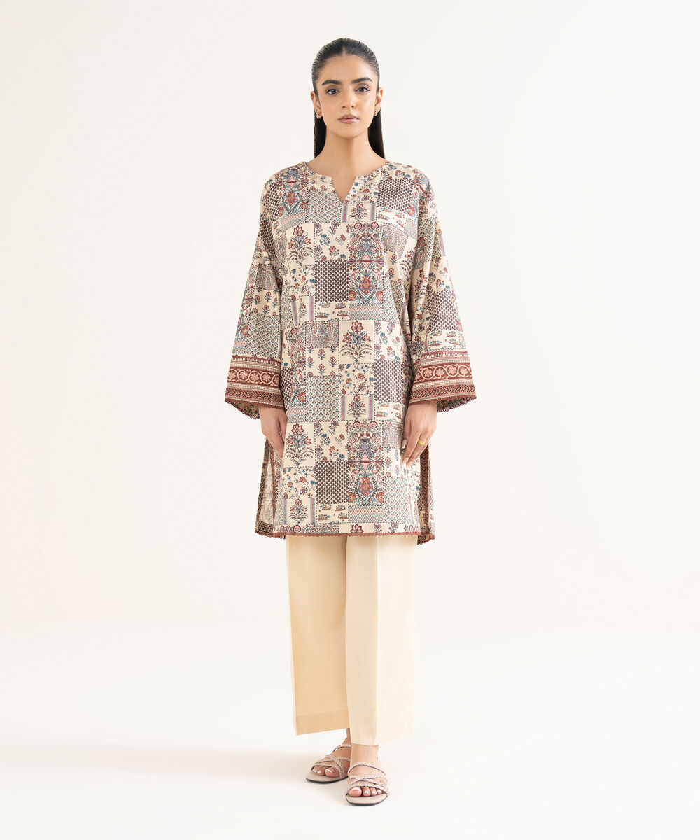 Women's RTW Cambric Printed Boxy Multi Shirt