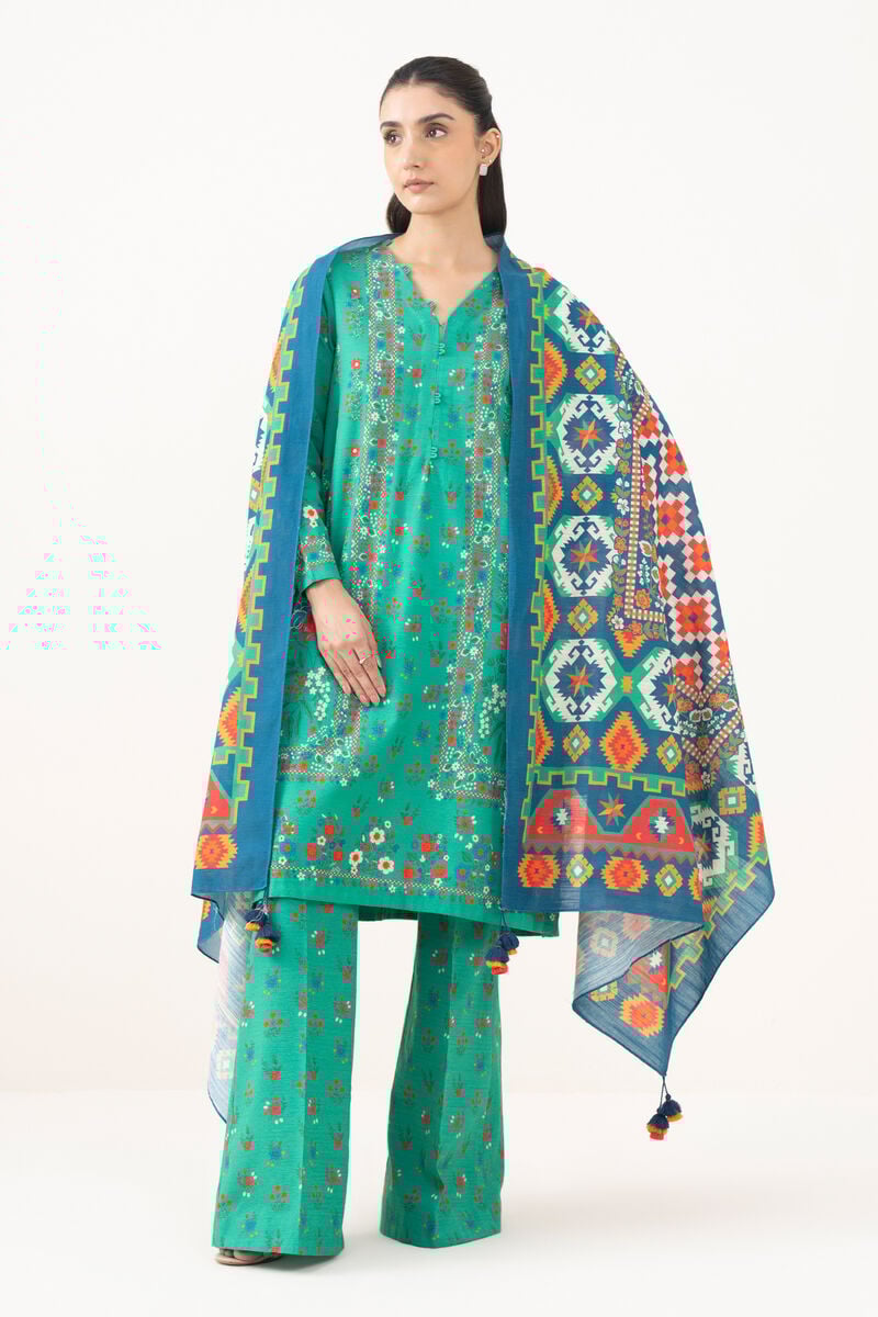 3 Piece - Printed Khaddar Suit