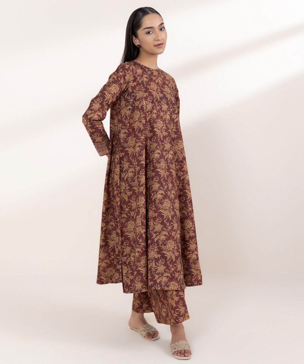 Women's RTW Lawn Red Printed A-Line Shirt