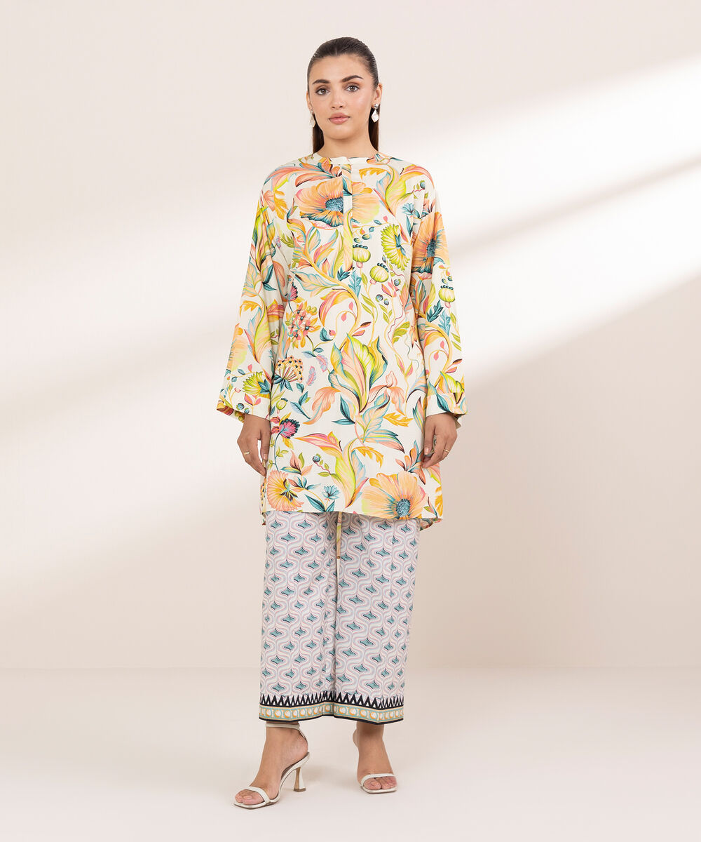 Women's RTW Arabic Lawn Multi Printed Boxy Shirt