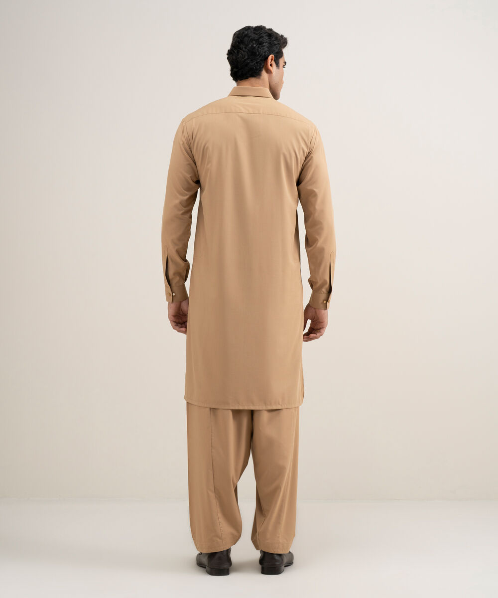 Men's Stitched Premium Wash & Wear Brown Suit