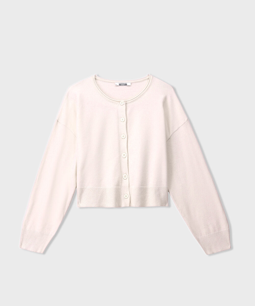 Women's Western Wear Powder Pink Cropped Knit Cardigan