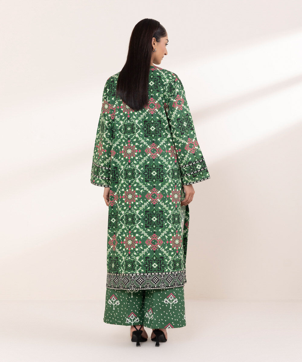 Women's RTW Cotton Viscose Green Printed Boxy Shirt