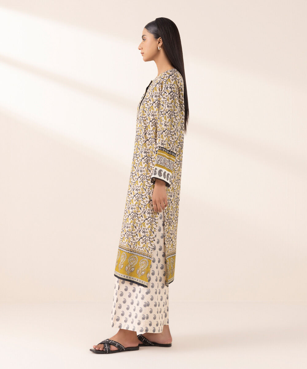 Women's Pret Yarn Dyed Multi Printed A-Line Shirt