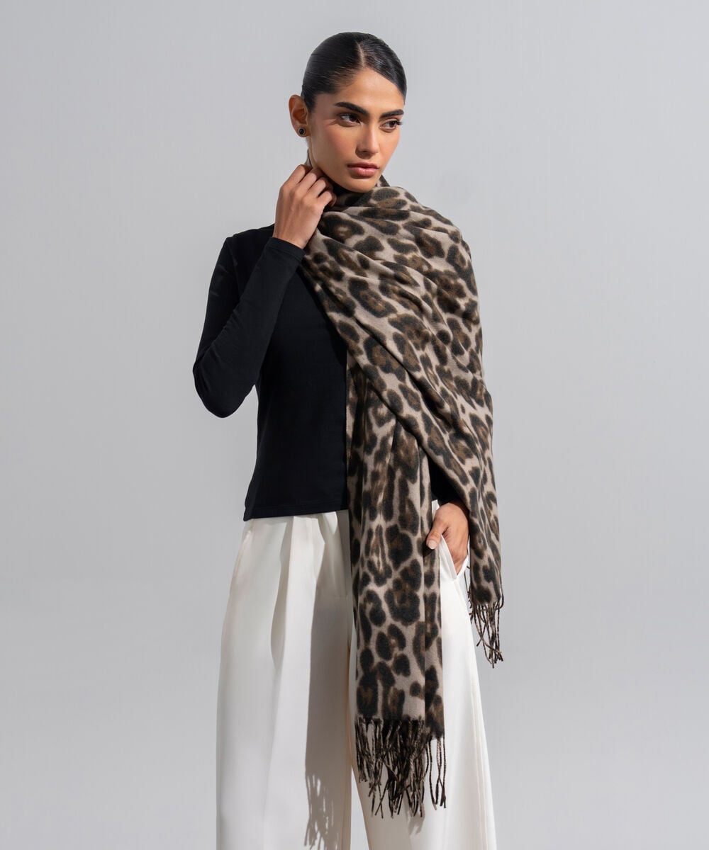 TEXTURED WOOL EFFECT SCARF