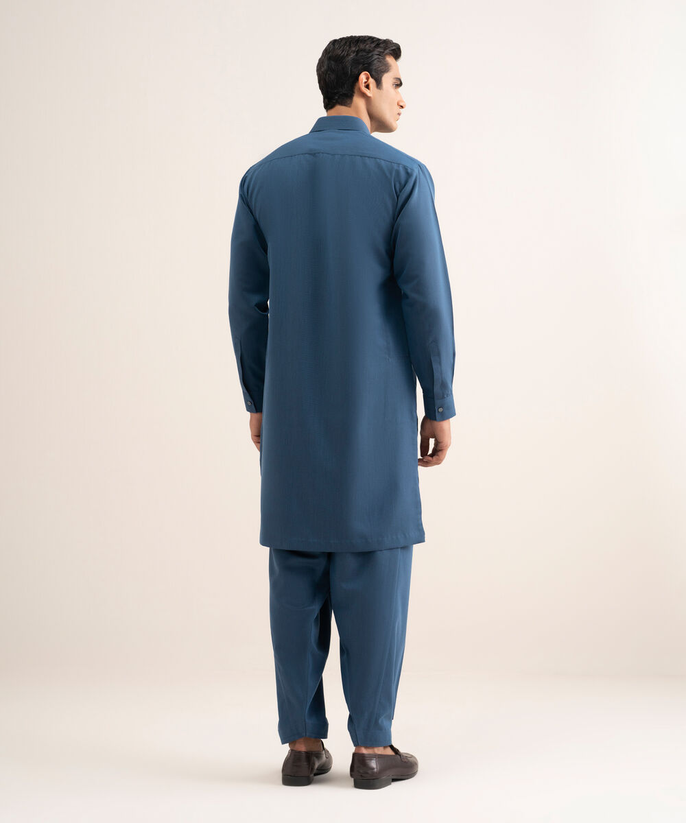 Men'S Stitched Olive Luxury Wash And  Wear Suit