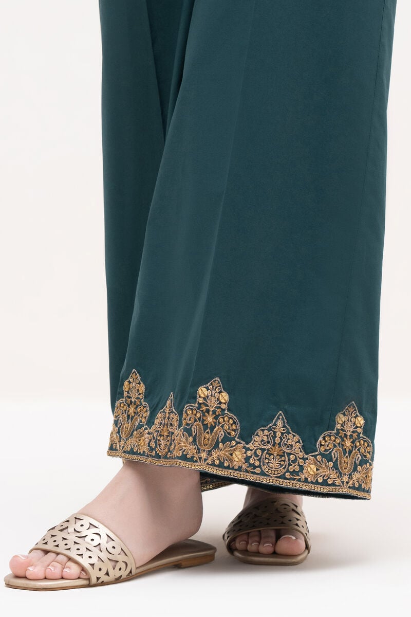 Embroidered Cambric Flared Pants