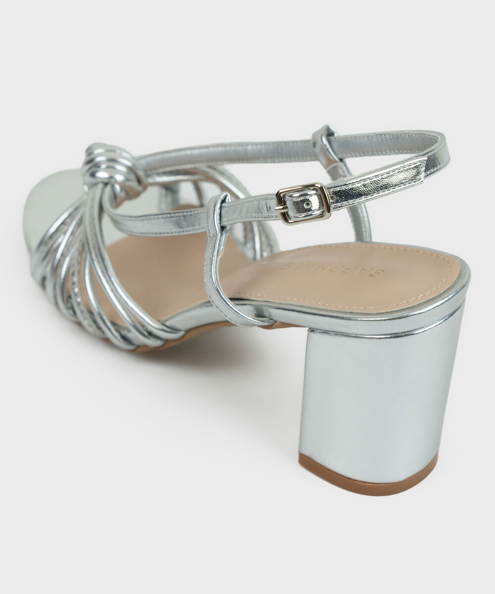Women's Silver Block Heels