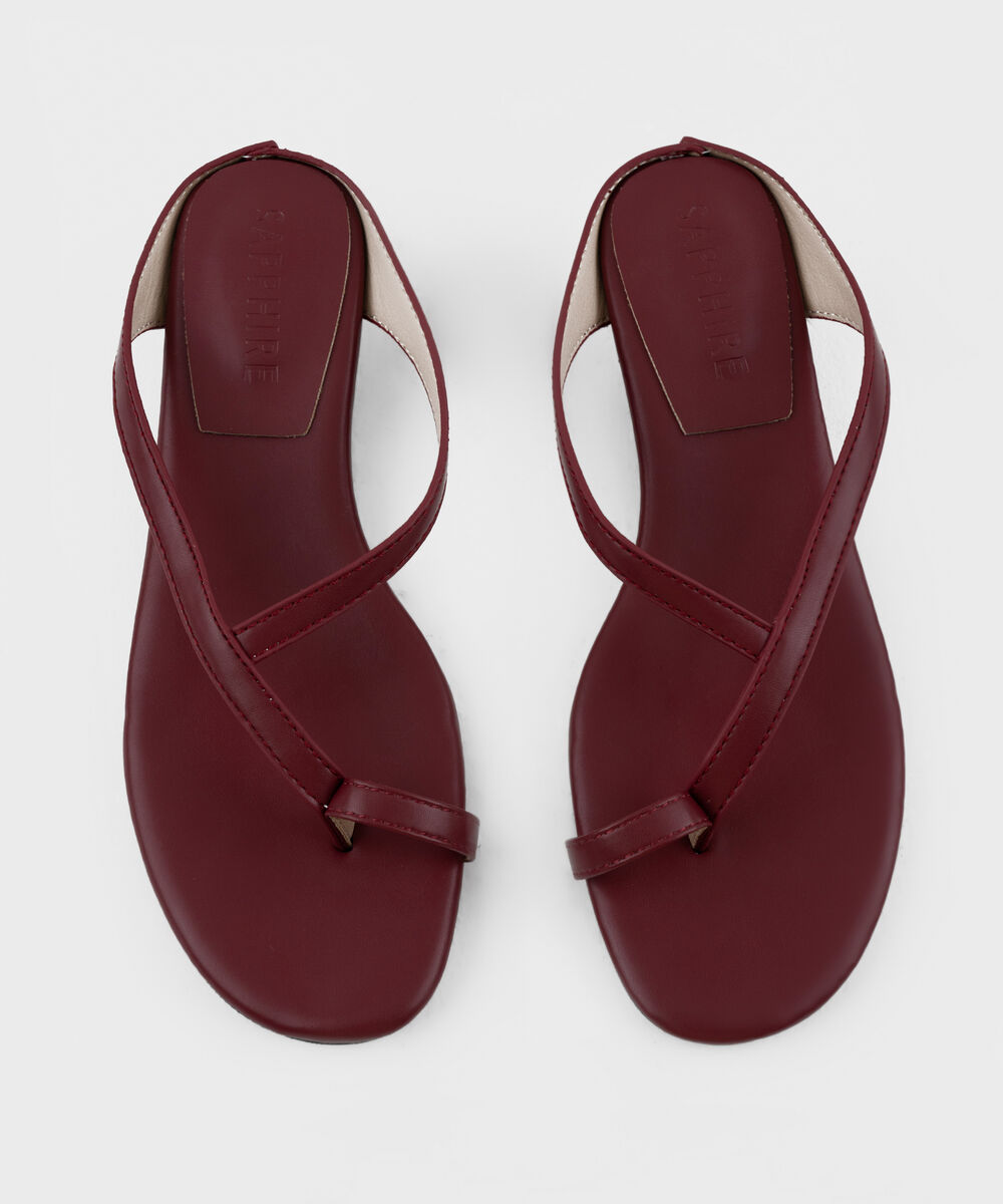Women's Maroon Kitten Heel Sandal