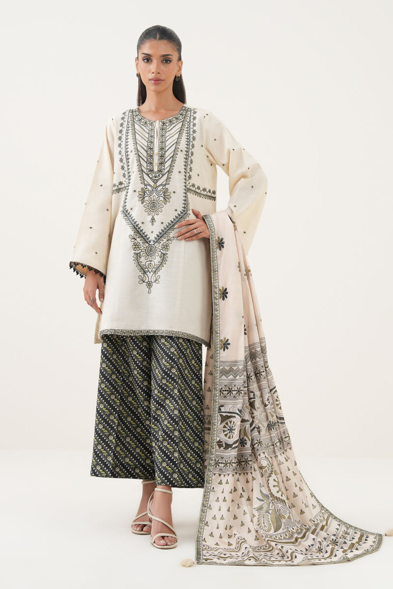 Embroidered Light Khaddar Dupatta